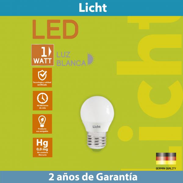 BOMBILLO 1W 6500K (LICHT LEC) LUZ BLANCA (C/100)