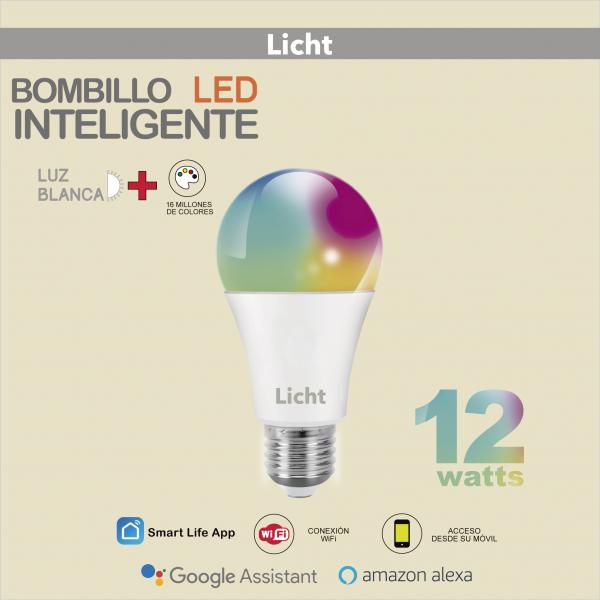 BOMBILLO INTELIGENTE 12W (LICHT LED) MULTI COLOR (C/100)